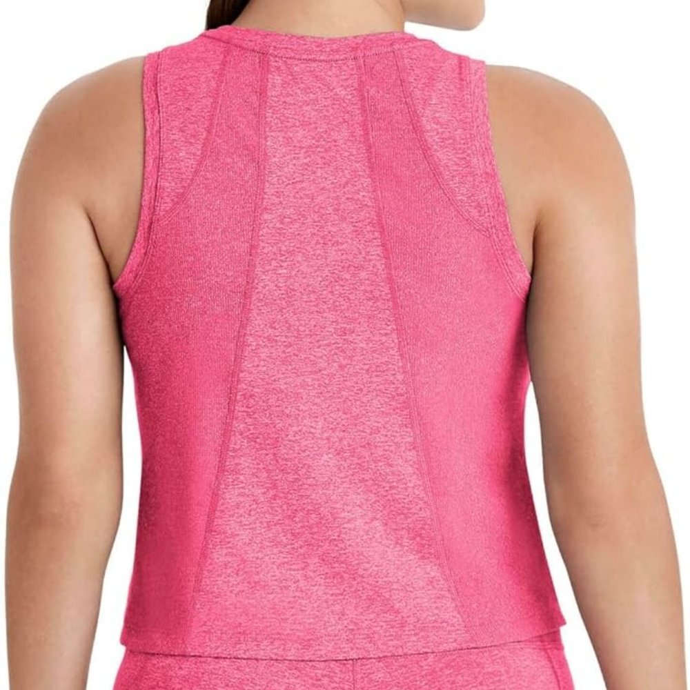 NWT Member's Mark Women's Pink Heather Soft Rib Cropped Tank Top Size Large - Picture 12 of 12